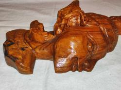 15922-AHŞAP EL OYMASI KADIN BAŞI DUVAR SÜSÜ