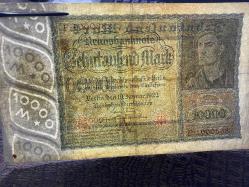 Almanya İmparatorluğu 10000 Mark Reichsbanknote Deutsches Reich 1922 TEMİZ - T (Fine F)