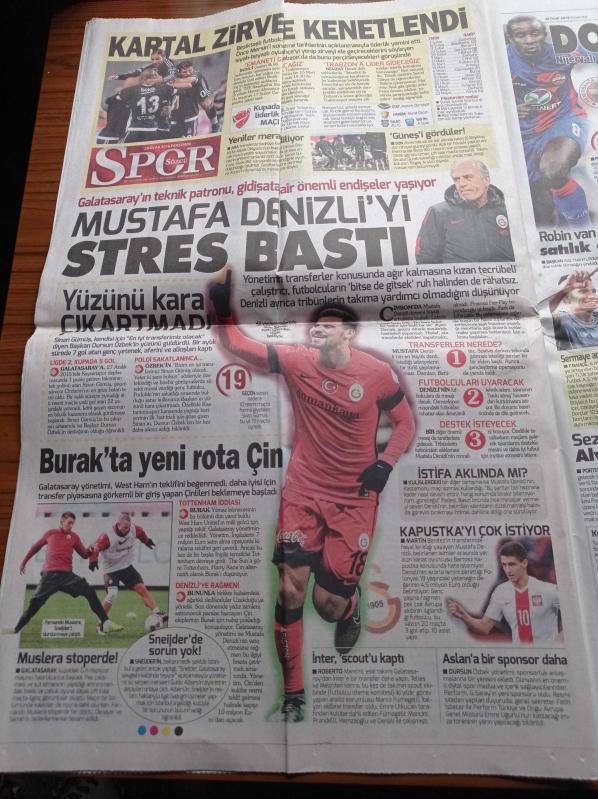 Sözcü Gazetesi 28 Ocak 2016 Burak Yılmaz ta Yeni Rota Çin  