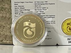 2022 - Trabzonspor 2021-2022 Sezonu Süper Lig Şampiyonu Hatıra Parası - Sertifikalı