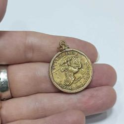 Vintage  Altın Kaplama 1979 1 Amerikan Doları SUSAN B. ANTHONY  Kolye Ucu   0091