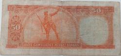 5.EMİSYON 2.TERTİP 50 TÜRK LİRASI SERİ G3 075046 SERİ NUMARALI KAĞIT PARA EN NADİRİ NATÜREL KONDİSYONUNDAKİ KATALOK DEĞERİ;1000 DOLAR ÇOK NADİR