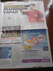 Milliyet Gazetesi - 19 Kasım 2009 - Hakem Fırat Aydınus Gördüğünü Çalar İnandığını Yapar - Galatasaray'da Deprem - Mavi Senfoninin Şifrelerini Çözüyoruz - Arda Turan Domuz Gribi- Milyon Dolarlık Evlilik Kontratı Cem Alara Uzan - Baro Eylemini Geren Pankart