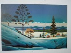 Efemera - ARTİST /  Muzaffer Genç ( Ozan Ressam ) '' Kar Düşlerime Yağdı ''  Çizim, Dönem KARTPOSTAL - 15/10.5 cm. - kitantik - kitaLog