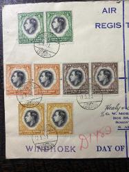 1937 Kraliyet Ziyareti İngiliz Sömürge İlk Gün Zarfı Tam Seri Pulları ve Özel Gün Damgalı Royal Visit 1937 FDC BASUTOLAND Commonwealth