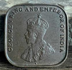 İngiliz Malay Yarımadası (Asya) 1 Cent 1920 'Kral George V Görselli' Orjinal Madeni Para - ÇA/ÇİL (AUNC)