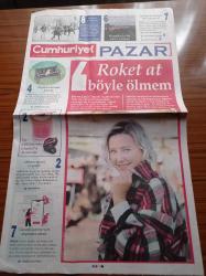 Cumhuriyet Pazar Gazetesi - 15 Kasım 2020 - Sayı 1601 - Berna Laçin - Roket At Böyle Ölmem - Çizgi Roman Sarmaşık - Yekta Kopan - Mektup Bir Edebiyat Türü Sayılır Mı - Büyükada'da Akan Zaman - 68 Olayları - Aziz Nesin - Diyojen Dergisi 150. Yılında - Blok Flütü Herkes Sevemez -- Enver Aysever-Fotoğrafik Tarihin Deviydi