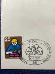 ALMANYA ÖZEL DAMGALI İLK GÜN ZARFI JUGENDMARKEN 1974 ERSTAUSGABETAG DEUTSCHLAND BRD
