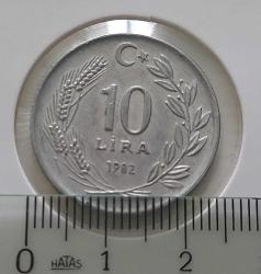 1982 ON 10 LİRA ÇİL MADENİ ALÜMİNYUM ORİJİNALDİR T2R1A2