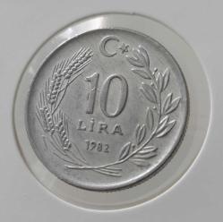 1982 ON 10 LİRA ÇİL MADENİ ALÜMİNYUM ORİJİNALDİR T2R1A2