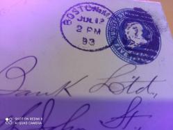 USA POSTADAN GEÇMİŞ ZARF (Kırmızı  Mühürlü) 3 Sentlik 1893