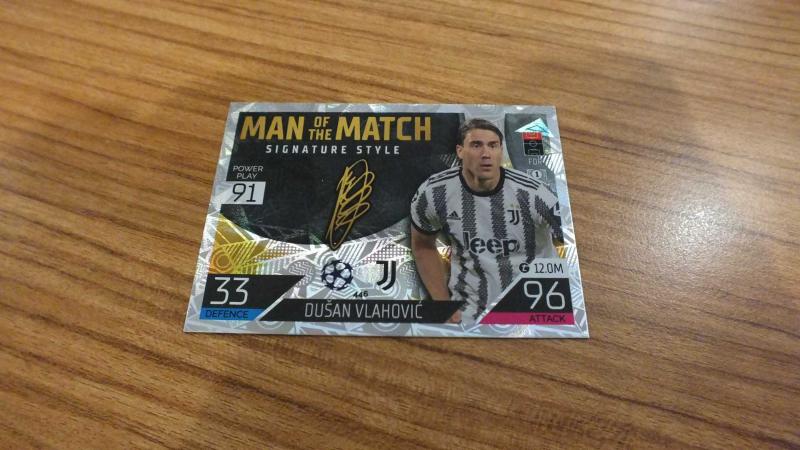 Topps UCL 2022-23 Dusan Vlahovic Man of the Match Signature Style