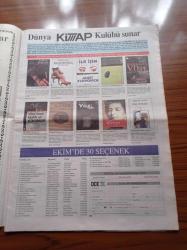 Dünya Kitap Gazetesi - 6 Ekim 2000 - Sayı 108 - Kitap Dünyası Fuarı - Dolmabahçe Kültür Merkezi - Ayşe Kulin Füreya - Elif Şafak - Barbara Vine - Kleopatra BİM'in Kraliçesi - Mao Zedung Seçme Eserler - Mehmet Eroğlu - Fernando Pessoa - Doğan Hızlan - Küçük İskender - Nihat Behram