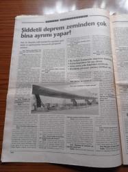 Cumhuriyet Bilim Teknik Gazetesi - 19 Ağustos 2000 - Sayı 700 - Deprem Özel Sayısı - Aykut Barka - Celal Şengör - Rolando Armijo - Naci Görür - Erol Kulaksızoğlu - Ahmet Ercan - Xavier Le Pichon Risk Yüksek Ancak Zamanımız Var - 17 Ağustos'tan  Öncesi Ve Sonrası - KAF'ın Geçmiş Tarihi Peşinde - 1950 Sonrası Betonarme Yapılar