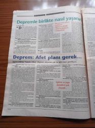 Cumhuriyet Bilim Teknik Gazetesi - 19 Ağustos 2000 - Sayı 700 - Deprem Özel Sayısı - Aykut Barka - Celal Şengör - Rolando Armijo - Naci Görür - Erol Kulaksızoğlu - Ahmet Ercan - Xavier Le Pichon Risk Yüksek Ancak Zamanımız Var - 17 Ağustos'tan  Öncesi Ve Sonrası - KAF'ın Geçmiş Tarihi Peşinde - 1950 Sonrası Betonarme Yapılar