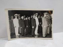 SA---1960'LAR İSTİKLAL MADALYALI GAZİLER GENERALLER VE CEMAL MADANOĞLU (4.SIRA )ANITKABİR TÖREN FOTOĞRAFI