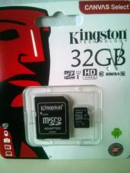 Kingston 32GB 80MB/s ( HD Video ) U1 MicroSDHC-l Class10 Hafıza Kartı