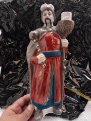 VOTKA ŞİŞESİ,   UKRAYNA ÜRETİMİ  KAZAK TÜRK  SAVAŞÇI GÖRSELLİ  PORSELEN İÇKİ ŞİŞESİ. İÇİ BOŞ. 27 CM. NADİR KOLEKSİYONLUK..