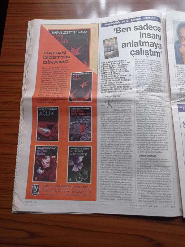 Cumhuriyet Kitap Gazetesi 1 Kasım 2007 Sayı 924 Oya Baydar  