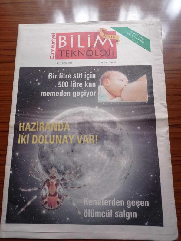 Cumhuriyet Bilim Teknoloji Gazetesi 1 Haziran 2007 Sayı 1054  