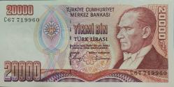 (20000) YİRMİ BİN TÜRK LİRASI 7.EMİSYON 1.TERTİP ÇİL+++ C67 719960