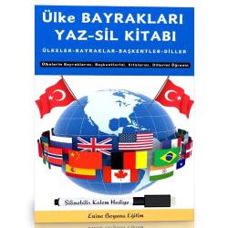 Ülke Bayrakları Yaz-Sil Kitabı (Herkes İçin)