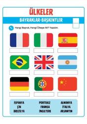 Ülke Bayrakları Yaz-Sil Kitabı (Herkes İçin)