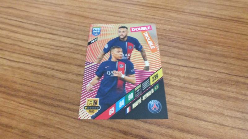 CARD PANINI ADRENALYN Fifa 365 2024 Double Trouble Neymar Mbappe