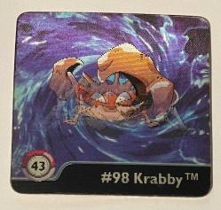 POKEMON ACTION FLIPS - SERIES ONE * 1999 - ARTBOX * #43 KRABBY - KINGLER * LENTICULAR / HOLOGRAFİK POKEMON KARTI