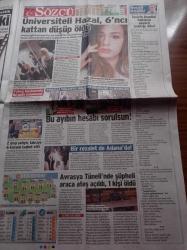 Sözcü Gazetesi - 15 Ocak 2018 - Dursun Özbek'ten Seçimde Aday Olmayan Muhaliflere Ağır Eleştiri - Fatih Terim - Canımız Ciğerimiz Haber Müdürümüz Baki Avcı'yı Kaybettik - Gerekçeli Karardaki Şok İfade Bakan İstemiş Müdür De FETÖ Üyesini İşe Almış - AKP'li Başkanlar Açıkları Olduğu İçin İstifa Ettirildi- Canan Kaftancıoğlu'na  İl Başkanı Seçilmesinin Ardından Soruşturma Açıldı