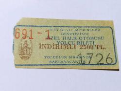 İETT ÖZEL HALK OTOBÜS BİLETİ 2500 TL