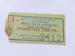 İETT ÖZEL HALK OTOBÜS BİLETİ 2500 TL