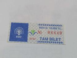 Efemera - EGO ANKARA BELEDİYESİ OTOBÜS BİLETİ---15000 TL - kitantik - kitaLog