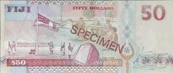 FİJİ  50 DOLAR 2002  SPECİMEN  NADİR