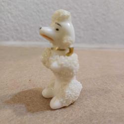 Porselen poodle figürü 2 li set/spagetti poodle biblo vintage
