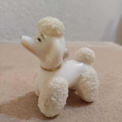 Porselen poodle figürü 2 li set/spagetti poodle biblo vintage