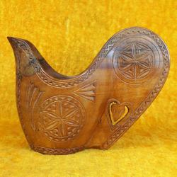 RETRO NORDİK VİKİNG TEKNESİ ŞEKLİNDE EL OYMA AHŞAP DÜĞÜN KUPASI