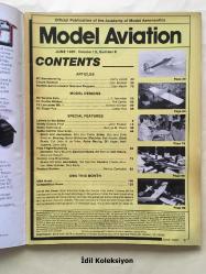 Model Aviation - June 1987 - Vintage Magazine - İngilizce Uzaktan Kumandalı Model Uçak Dergisi - For FF Lancaster Rubber - For CL Profile Wildcat - For RC Sugar Pup - Double Duty - F4U Sport Corsair - Spirit of ST Louis - Beechcraft Stagger Wing - TG Laser 200 - Wristocrat - Chimunk RDY to FLY - Eaglet 50 - AT6 Texan - P47 Thunderbolt - P39 Aircobra