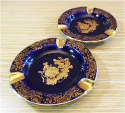 ViNTaGe LİMOGES PoRSeLeN KOBALT BüYüK ÇİFT KÜLLÜK...