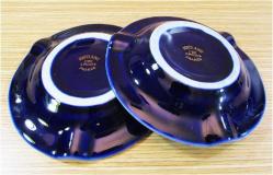 ViNTaGe LİMOGES PoRSeLeN KOBALT BüYüK ÇİFT KÜLLÜK...