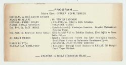 10 KASIM 1974 ATATÜRK'Ü ANMA TÖRENİ İÇİN DAVETİYE...