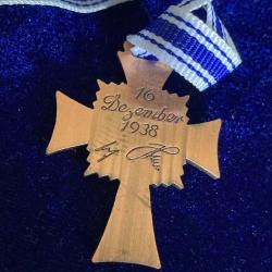 WW2 Nazi Almanyası MutterKreuz Bronz Madalya