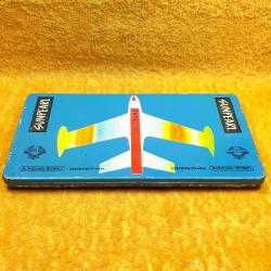 RETRO KAPAĞI UÇAK RESİMLİ SUNPEARL BOHEMIA WORKS CZECHOSLOVAKIA BOŞ TENEKE KUTU