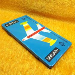 RETRO KAPAĞI UÇAK RESİMLİ SUNPEARL BOHEMIA WORKS CZECHOSLOVAKIA BOŞ TENEKE KUTU