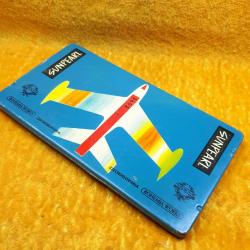 RETRO KAPAĞI UÇAK RESİMLİ SUNPEARL BOHEMIA WORKS CZECHOSLOVAKIA BOŞ TENEKE KUTU