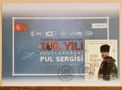 2023 TÜRKİYE CUMHURİYETİ'NİN 100.YILDÖNÜMÜ HATIRA BLOK PUL ve BLOK PULUN FDC'Sİ. ***AÇIKLAMAYI OKUYUNUZ***