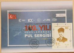 2023 TÜRKİYE CUMHURİYETİ'NİN 100.YILDÖNÜMÜ HATIRA BLOK PUL ve BLOK PULUN FDC'Sİ. ***AÇIKLAMAYI OKUYUNUZ***