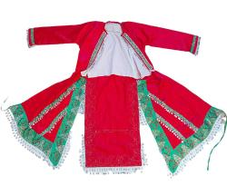 Antika - Antik Osmanlı Tarzı Türk Halk Elbisesi, Saten Gelinlik S Harfli Kadın Kostümü  - Renkli Kumaş Üç Etek - Geleneksel Gelin Kıyafeti 3 Etek - Çok Eski Üçetek - kitantik - kitaLog