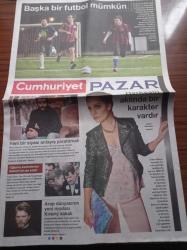 Cumhuriyet Pazar Gazetesi - 16 Mart 2014 - Sayı 1460 -   Yaser Onur Can - Veganspor -Didem Balçın Ve Barış Atay Fotoğrafı - Redhack - Ortadoğu'ya Kıvanç Tatlıtuğ Sakalı Kenan İmirzalıoğlu Bıyığı - Forza Yeldeğirmeni -  Spartakistanbul - Karşı Lig Başka Bir Futbol Mümkün