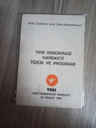 YENİ DEMOKRASİ HAREKETİ TÜZÜK VE PROGRAMI
